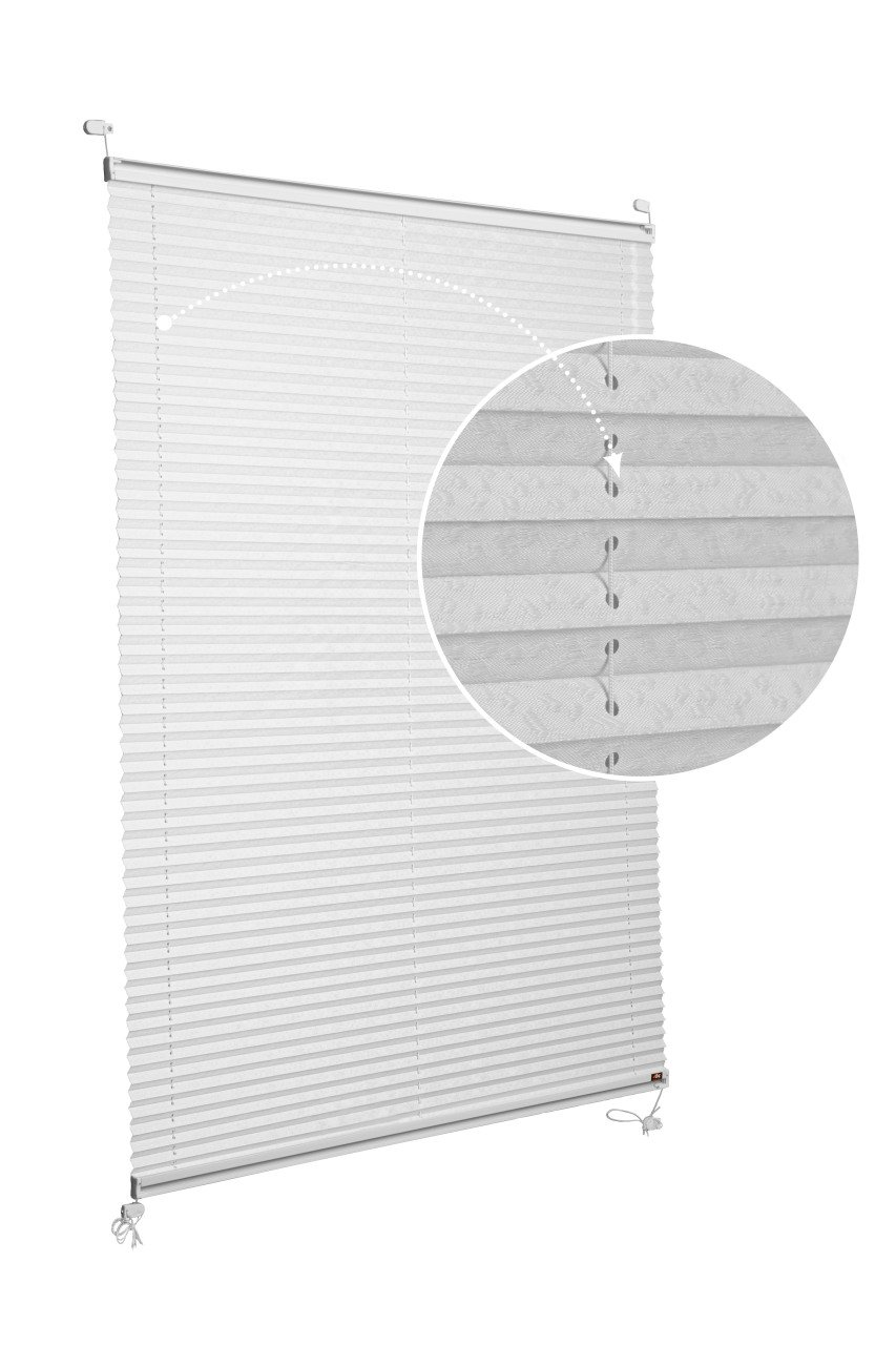 Vidalı Plise Perde (Desenli Kumaş) Lotus-A.Gri 3077 - Gümüş Gri