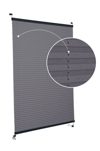 Vidalı Plise Perde (Desenli Kumaş) Lotus-Antresit Gri -2421 - Antresit Gri