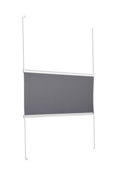 Vidalı Plise Perde (Desenli Kumaş) Lotus-Antresit Gri -2421 - Beyaz