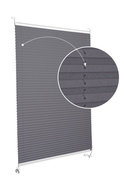 Vidalı Plise Perde (Desenli Kumaş) Lotus-Antresit Gri -2421 - Bronz