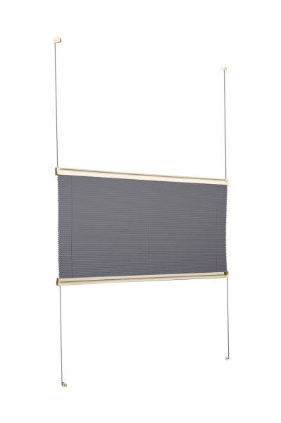 Vidalı Plise Perde (Desenli Kumaş) Lotus-Antresit Gri -2421 - Krem