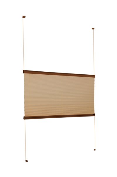 Vidalı Plise Perde (Desenli Kumaş) Lotus-Bronz -519 - Kahverengi