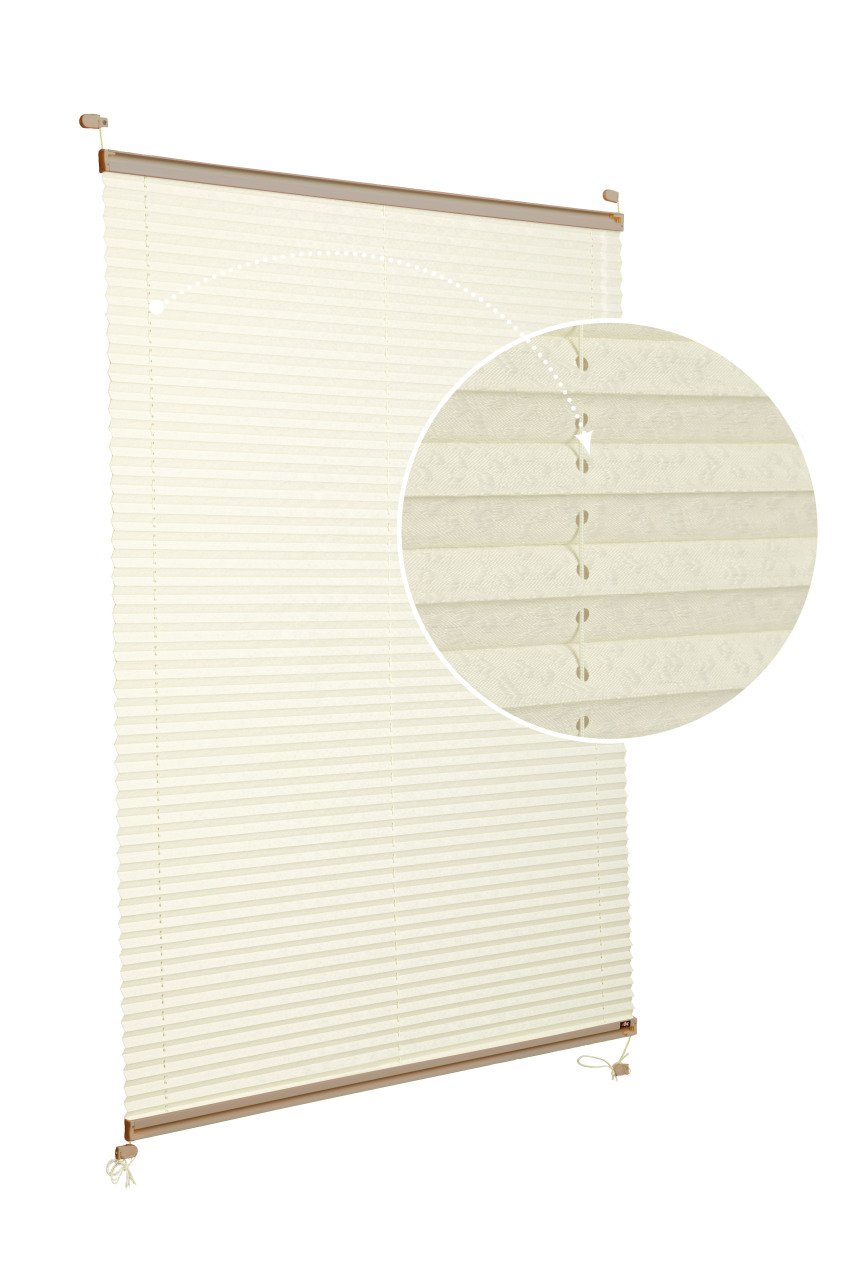 Vidalı Plise Perde (Desenli Kumaş) Lotus-Krem -502 - Bronz