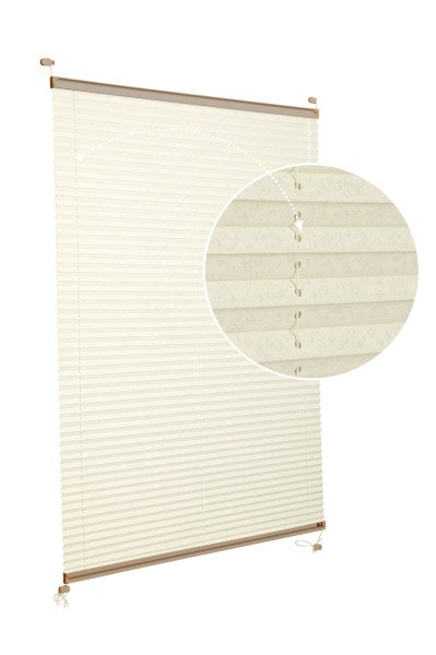 Vidalı Plise Perde (Desenli Kumaş) Lotus-Krem -502 - Bronz