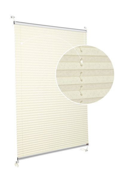 Vidalı Plise Perde (Desenli Kumaş) Lotus-Krem -502 - Gümüş Gri