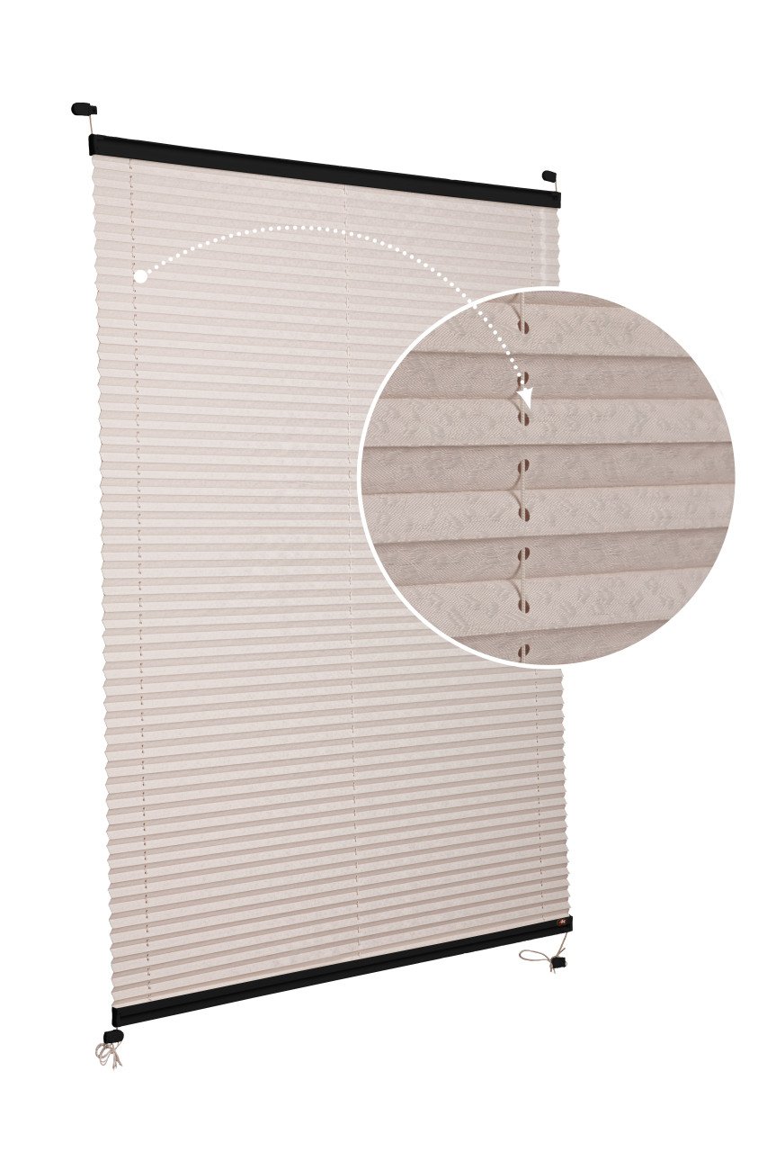 Vidalı Plise Perde (Desenli Kumaş) Lotus-Kül Gri -3078 - Siyah