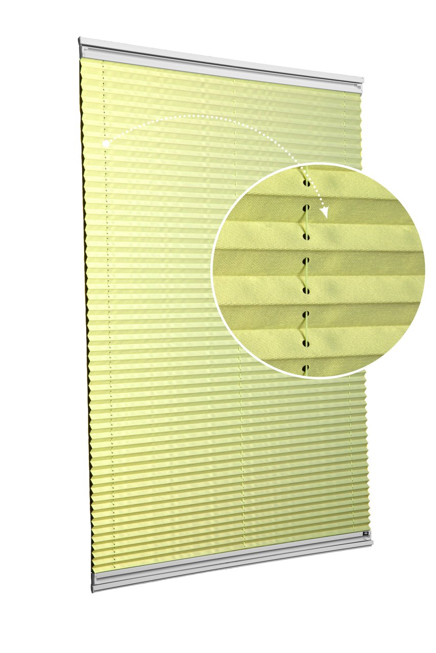 Vidalı/Yapıştırmalı Plise Perde (Özel Renkler) Violet-Fıstık Yeşili -201 - Gümüş Gri - Yapıştırmalı Sistem