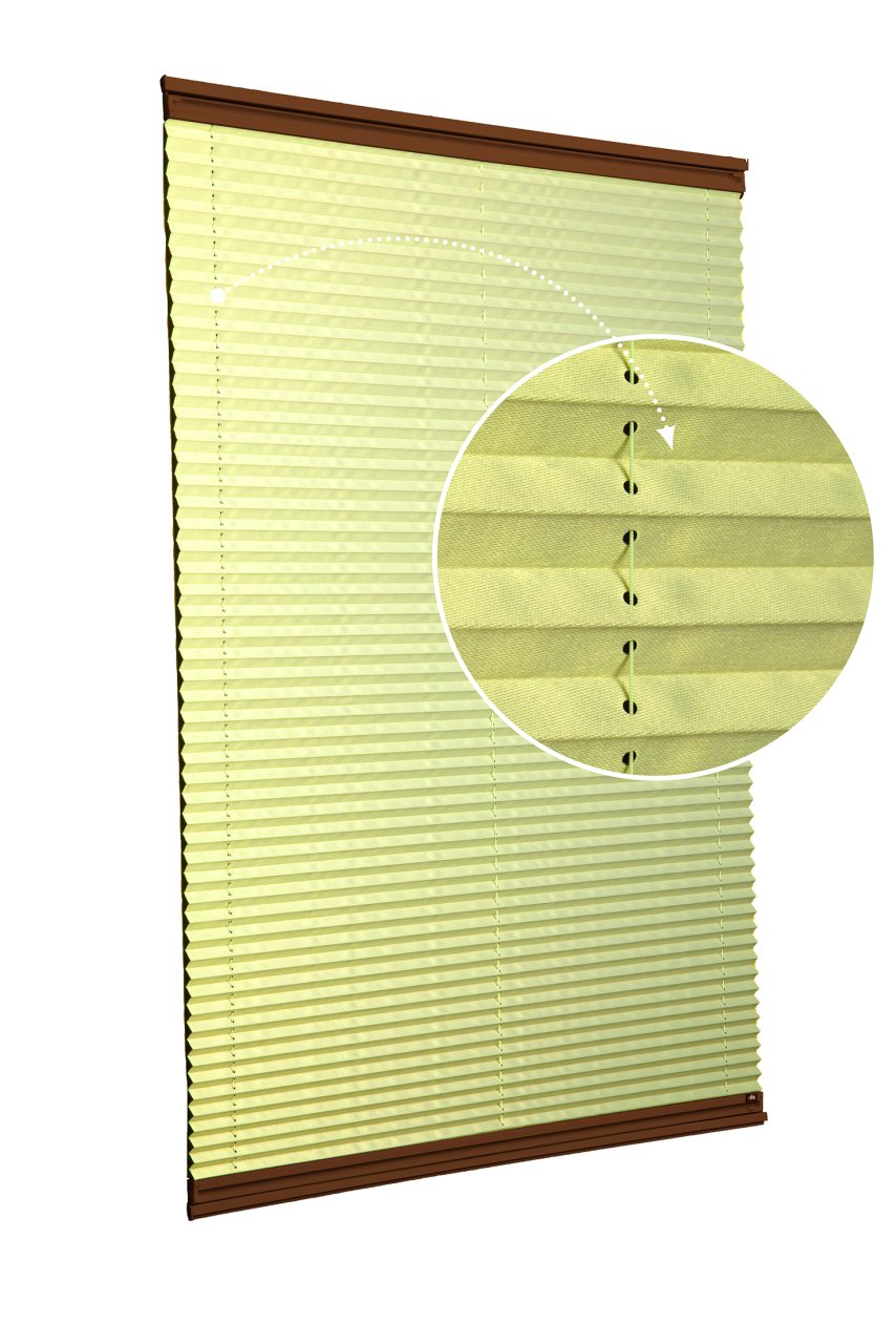 Vidalı/Yapıştırmalı Plise Perde (Özel Renkler) Violet-Fıstık Yeşili -201 - Kahverengi - Yapıştırmalı Sistem