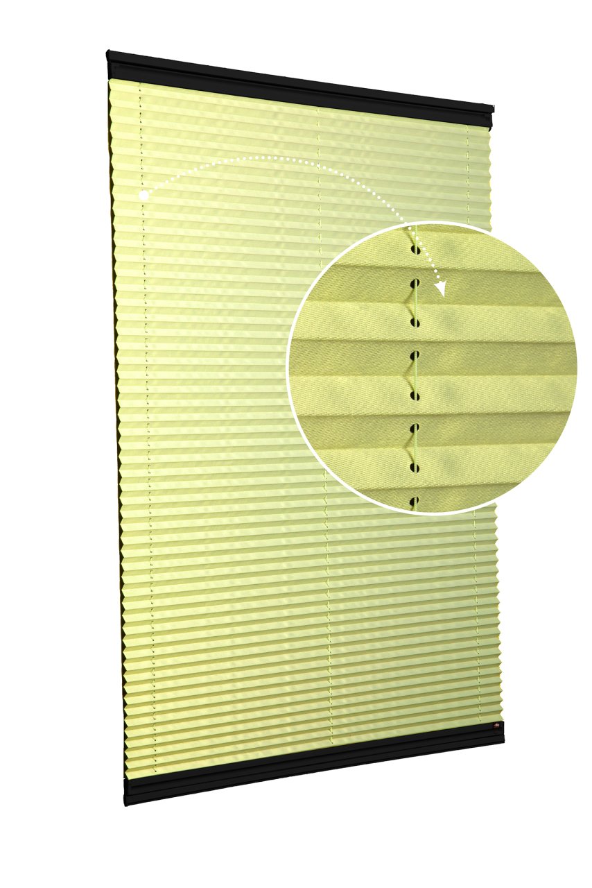 Vidalı/Yapıştırmalı Plise Perde (Özel Renkler) Violet-Fıstık Yeşili -201 - Siyah - Yapıştırmalı Sistem