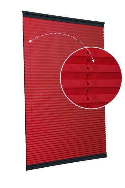 Vidalı/Yapıştırmalı Plise Perde (Özel Renkler) Violet-Kırmızı -621 - Antresit Gri - Yapıştırmalı Sistem