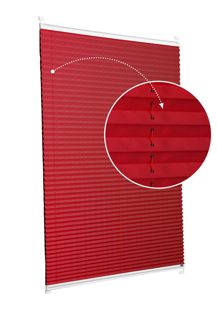 Vidalı/Yapıştırmalı Plise Perde (Özel Renkler) Violet-Kırmızı -621 - Beyaz - Vidalı Sistem