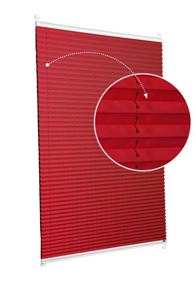 Vidalı/Yapıştırmalı Plise Perde (Özel Renkler) Violet-Kırmızı -621 - Beyaz - Vidalı Sistem