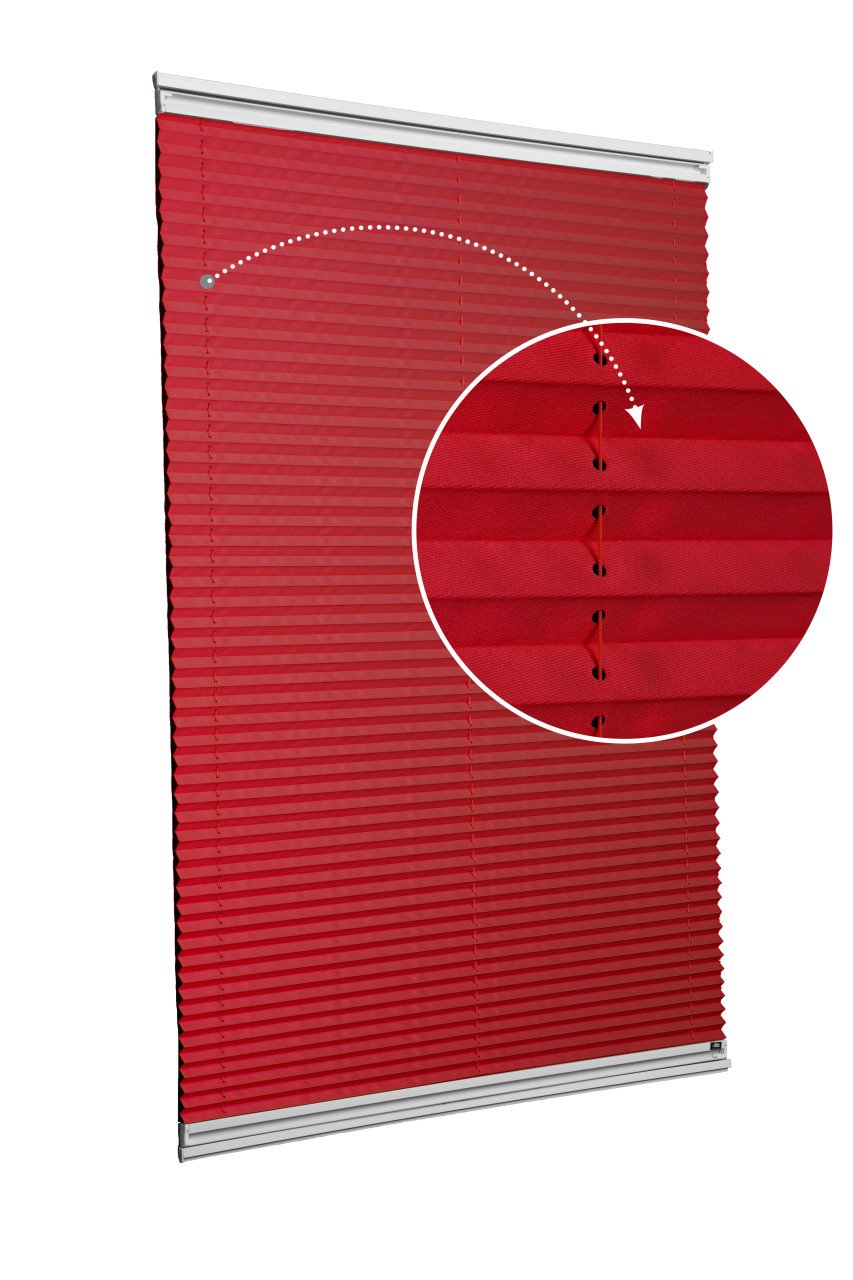 Vidalı/Yapıştırmalı Plise Perde (Özel Renkler) Violet-Kırmızı -621 - Gümüş Gri - Yapıştırmalı Sistem