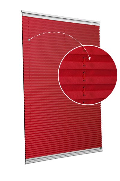 Vidalı/Yapıştırmalı Plise Perde (Özel Renkler) Violet-Kırmızı -621 - Gümüş Gri - Yapıştırmalı Sistem