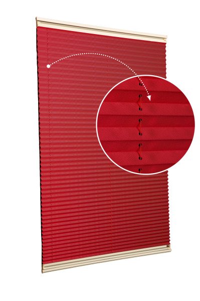 Vidalı/Yapıştırmalı Plise Perde (Özel Renkler) Violet-Kırmızı -621 - Krem - Yapıştırmalı Sistem