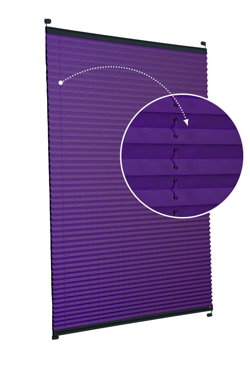 Vidalı/Yapıştırmalı Plise Perde (Özel Renkler) Violet-Mor -774 - Antresit Gri - Vidalı Sistem