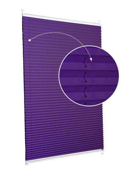 Vidalı/Yapıştırmalı Plise Perde (Özel Renkler) Violet-Mor -774 - Beyaz - Vidalı Sistem