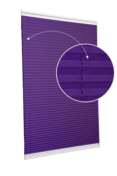 Vidalı/Yapıştırmalı Plise Perde (Özel Renkler) Violet-Mor -774 - Beyaz - Yapıştırmalı Sistem