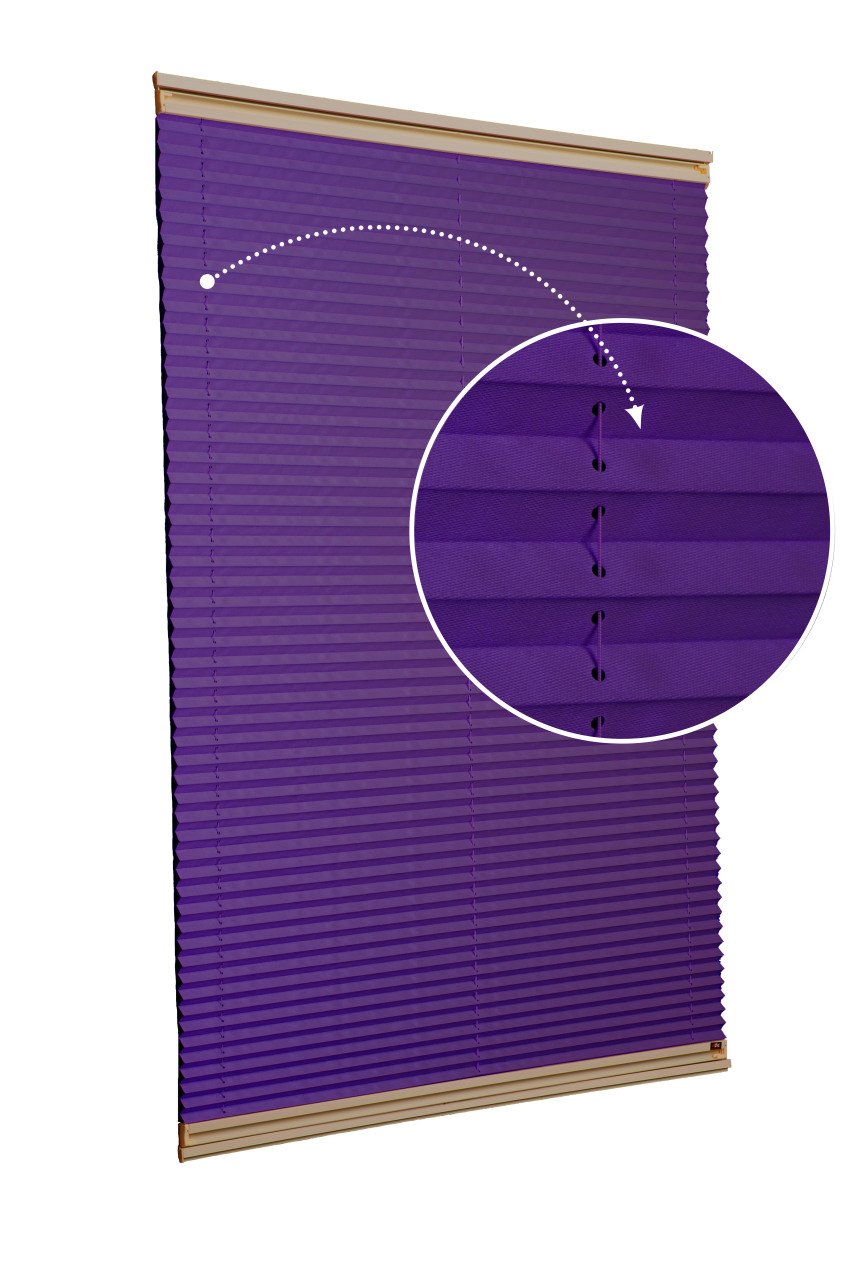 Vidalı/Yapıştırmalı Plise Perde (Özel Renkler) Violet-Mor -774 - Bronz - Yapıştırmalı Sistem