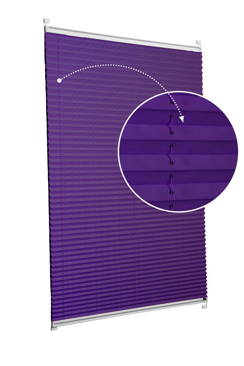 Vidalı/Yapıştırmalı Plise Perde (Özel Renkler) Violet-Mor -774 - Gümüş Gri - Vidalı Sistem