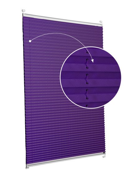 Vidalı/Yapıştırmalı Plise Perde (Özel Renkler) Violet-Mor -774 - Gümüş Gri - Vidalı Sistem