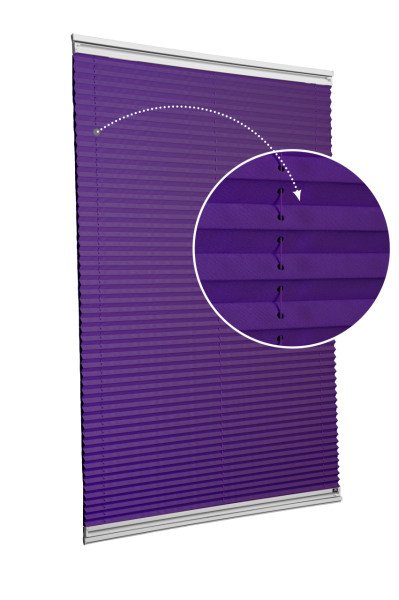 Vidalı/Yapıştırmalı Plise Perde (Özel Renkler) Violet-Mor -774 - Gümüş Gri - Yapıştırmalı Sistem