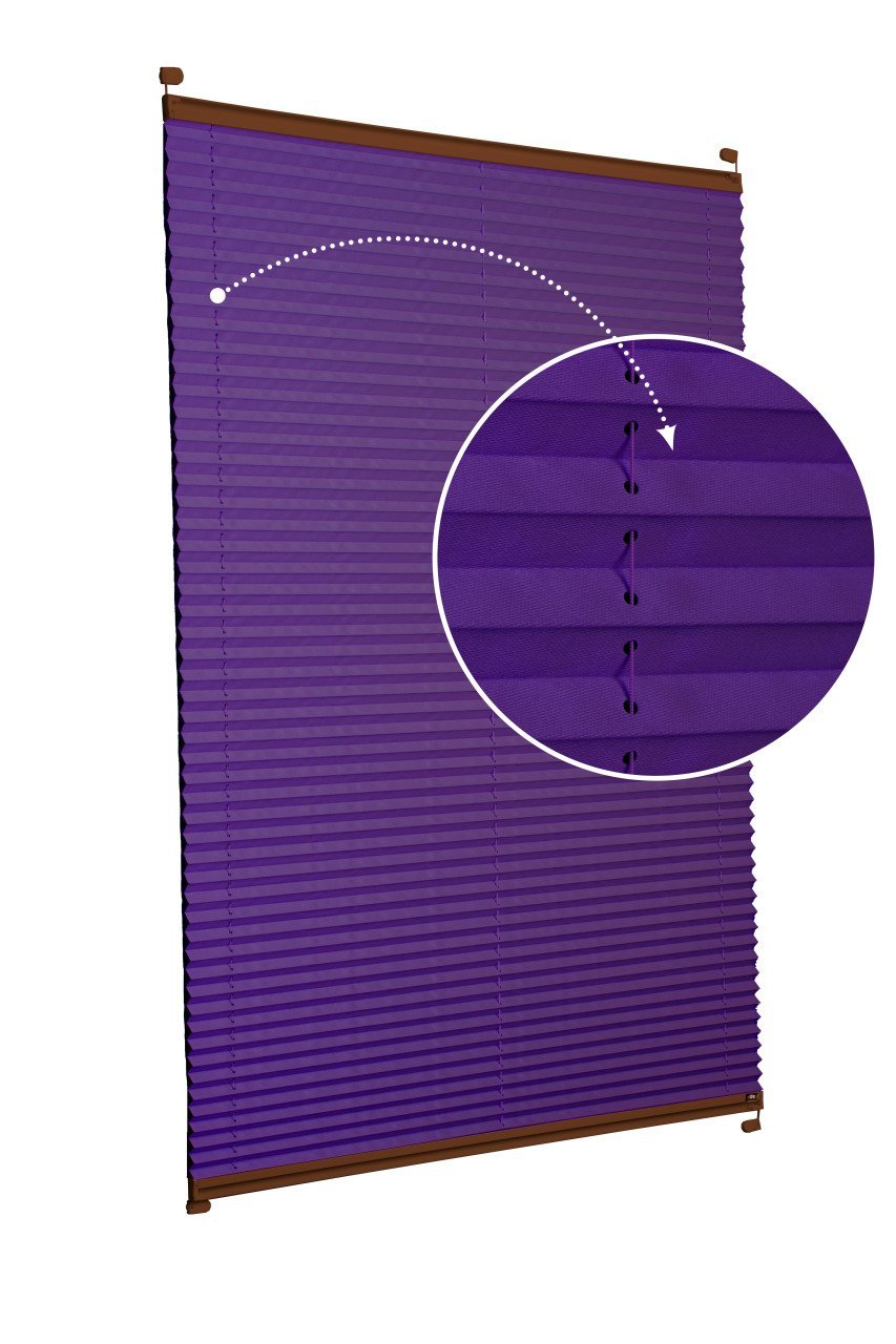 Vidalı/Yapıştırmalı Plise Perde (Özel Renkler) Violet-Mor -774 - Kahverengi - Vidalı Sistem