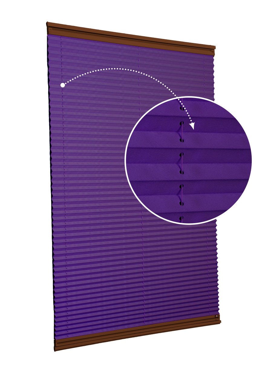 Vidalı/Yapıştırmalı Plise Perde (Özel Renkler) Violet-Mor -774 - Kahverengi - Yapıştırmalı Sistem