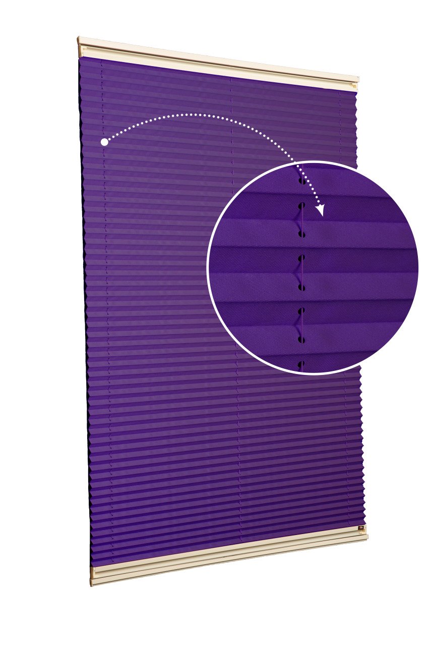 Vidalı/Yapıştırmalı Plise Perde (Özel Renkler) Violet-Mor -774 - Krem - Yapıştırmalı Sistem