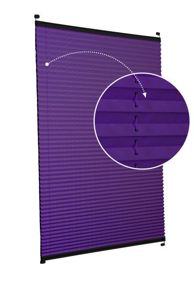 Vidalı/Yapıştırmalı Plise Perde (Özel Renkler) Violet-Mor -774 - Siyah - Vidalı Sistem