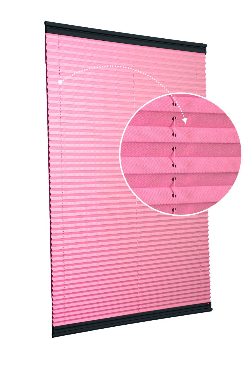 Vidalı/Yapıştırmalı Plise Perde (Özel Renkler) Violet-Pembe - 800 - Antresit Gri - Yapıştırmalı Sistem