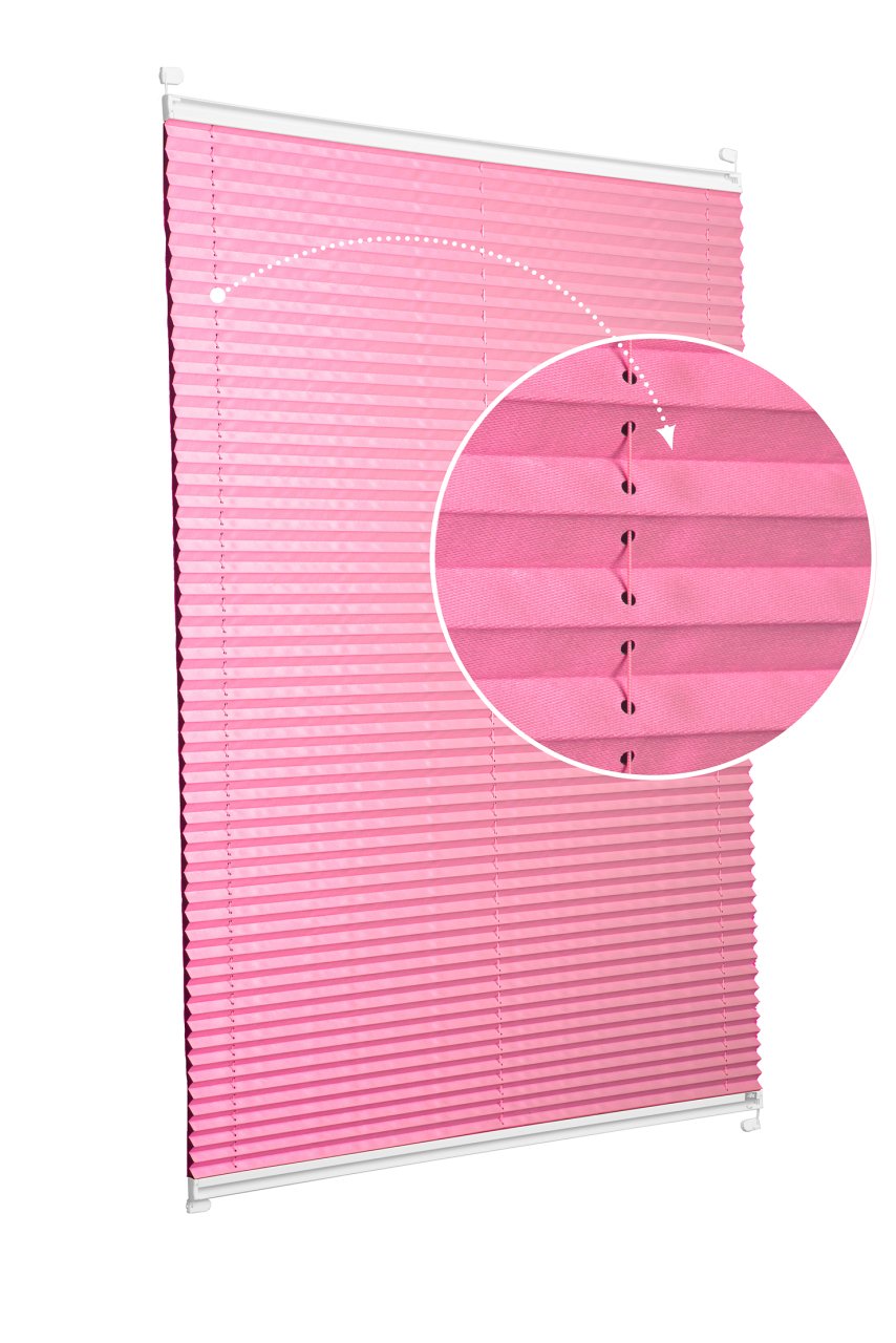 Vidalı/Yapıştırmalı Plise Perde (Özel Renkler) Violet-Pembe - 800 - Beyaz - Vidalı Sistem