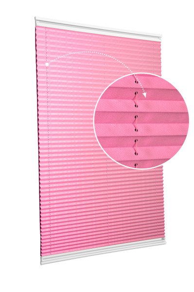 Vidalı/Yapıştırmalı Plise Perde (Özel Renkler) Violet-Pembe - 800 - Beyaz - Yapıştırmalı Sistem