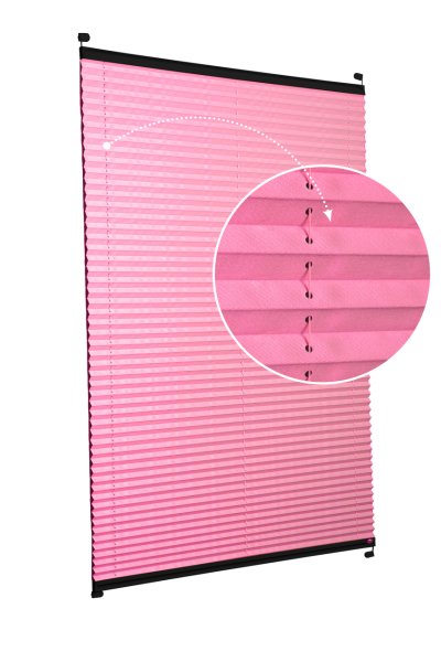 Vidalı/Yapıştırmalı Plise Perde (Özel Renkler) Violet-Pembe - 800 - Siyah - Vidalı Sistem