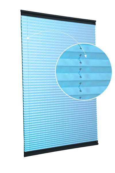 Vidalı/Yapıştırmalı Plise Perde (Özel Renkler) Violet-Turkuaz -261 - Antresit Gri - Yapıştırmalı Sistem