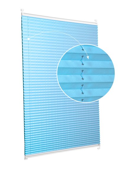 Vidalı/Yapıştırmalı Plise Perde (Özel Renkler) Violet-Turkuaz -261 - Beyaz - Vidalı Sistem