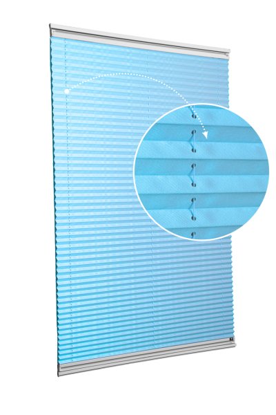 Vidalı/Yapıştırmalı Plise Perde (Özel Renkler) Violet-Turkuaz -261 - Gümüş Gri - Yapıştırmalı Sistem