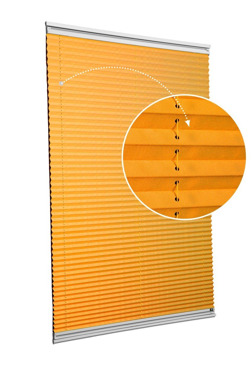 Vidalı/Yapıştırmalı Plise Perde (Özel Renkler) Violet-Turuncu -717 - Gümüş Gri - Yapıştırmalı Sistem