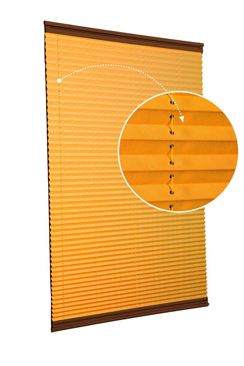 Vidalı/Yapıştırmalı Plise Perde (Özel Renkler) Violet-Turuncu -717 - Kahverengi - Yapıştırmalı Sistem