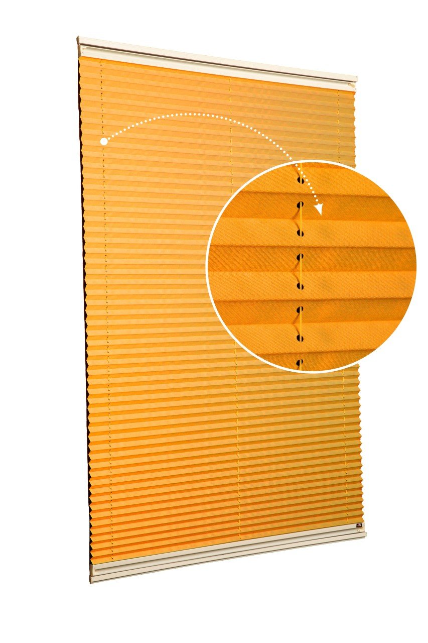 Vidalı/Yapıştırmalı Plise Perde (Özel Renkler) Violet-Turuncu -717 - Krem - Yapıştırmalı Sistem