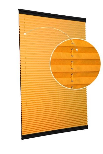 Vidalı/Yapıştırmalı Plise Perde (Özel Renkler) Violet-Turuncu -717 - Siyah - Yapıştırmalı Sistem