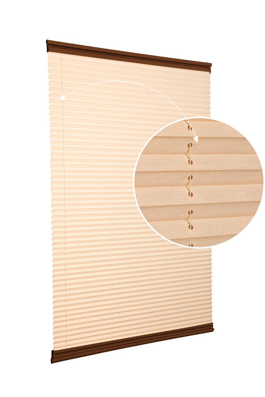 Yapıştırmalı Sistem (Desenli Kumaş) Abelia-Bej -69 - Kahverengi