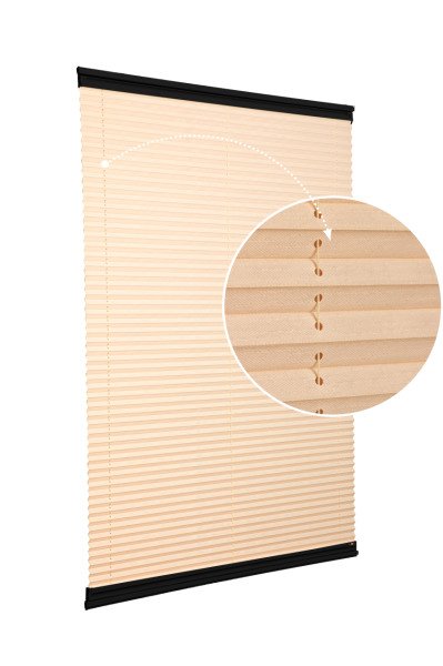 Yapıştırmalı Sistem (Desenli Kumaş) Abelia-Bej -69 - Siyah