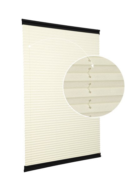 Yapıştırmalı Sistem (Desenli Kumaş) Abelia-Krem -502 - Siyah