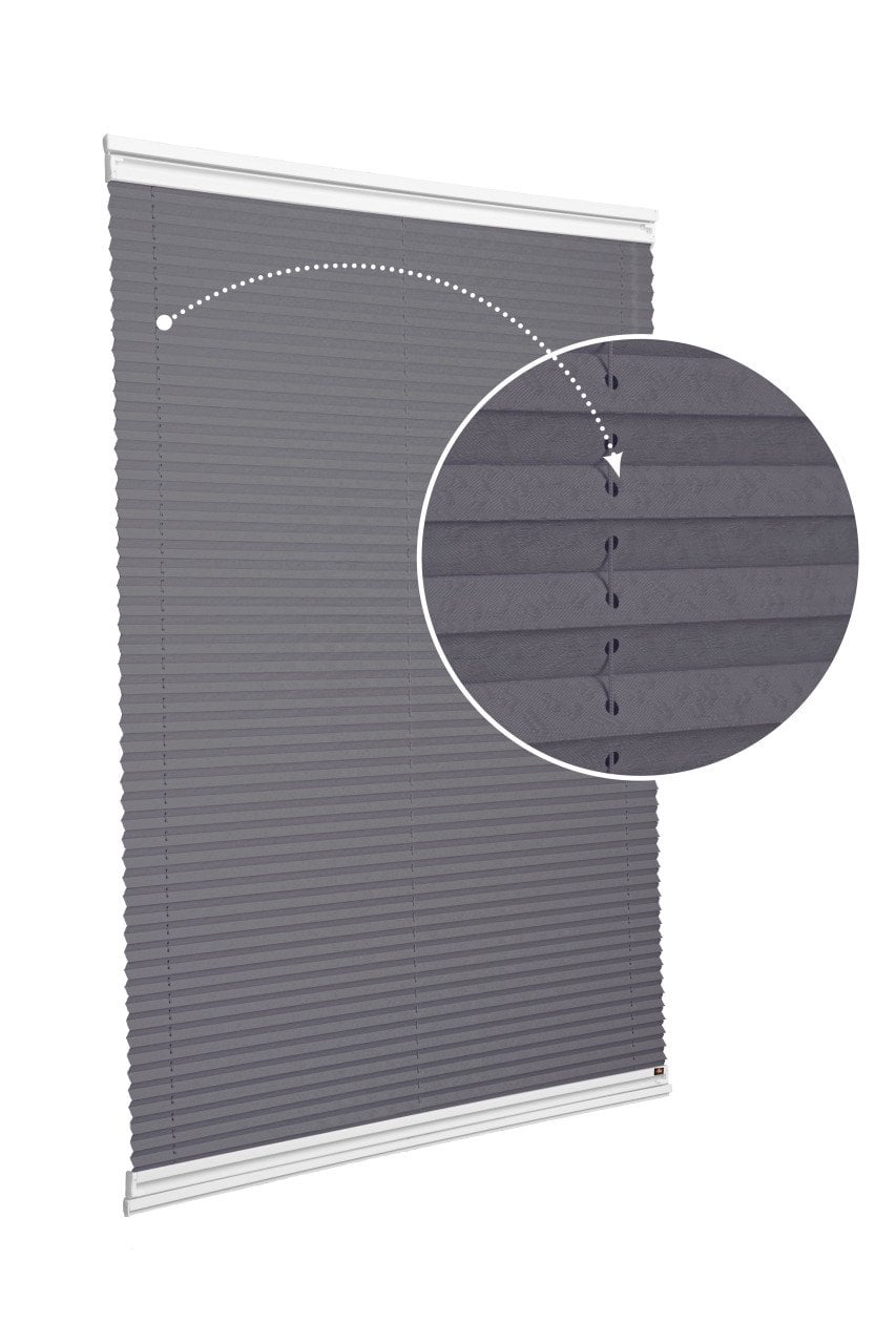 Yapıştırmalı Sistem (Desenli Kumaş) Lotus-Antresit Gri -2421 - Beyaz