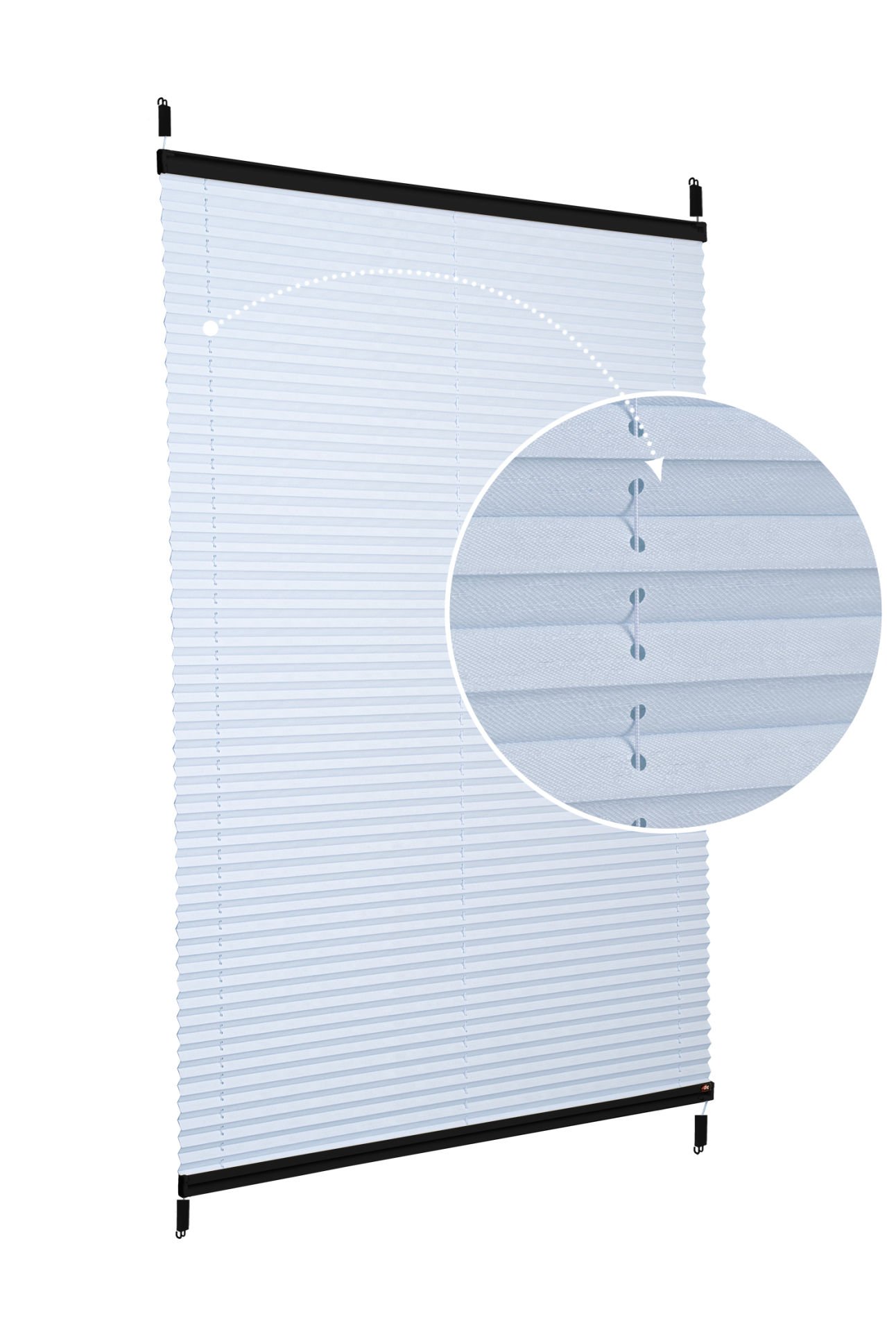 Easyfix Askılı Sistem (Desenli Kumaş) Abelia-Açık Gri -2255 - Siyah