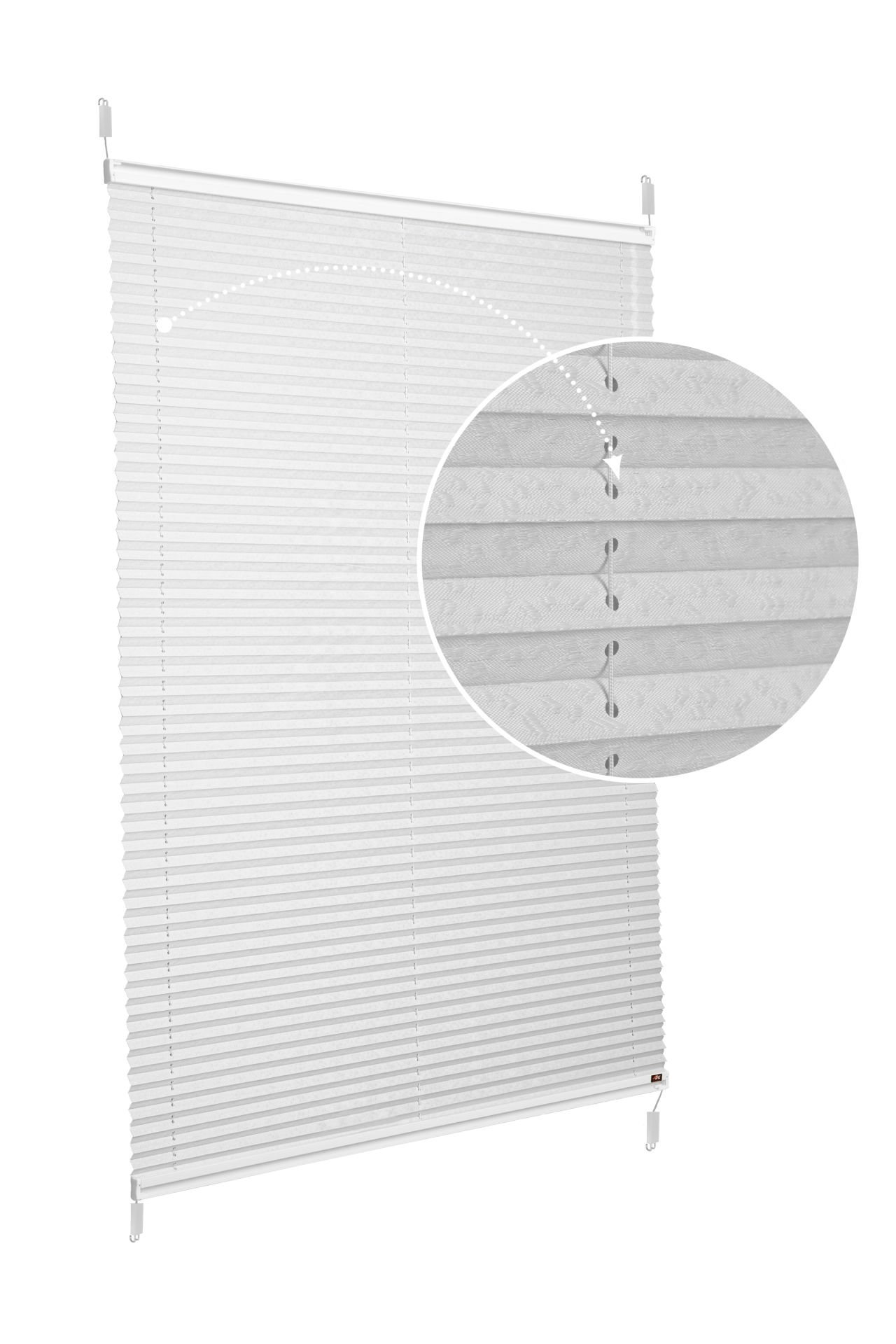 Easyfix Askılı Sistem (Desenli Kumaş) Lotus-A.Gri 3077 - Beyaz