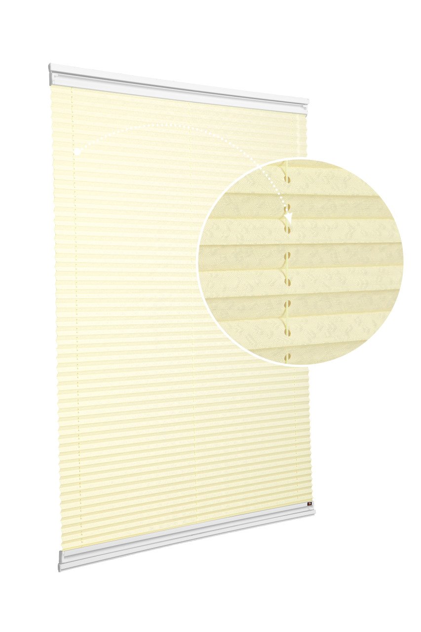 Yapıştırmalı Sistem (Desenli Kumaş) Lotus-Sarı -726 - Beyaz