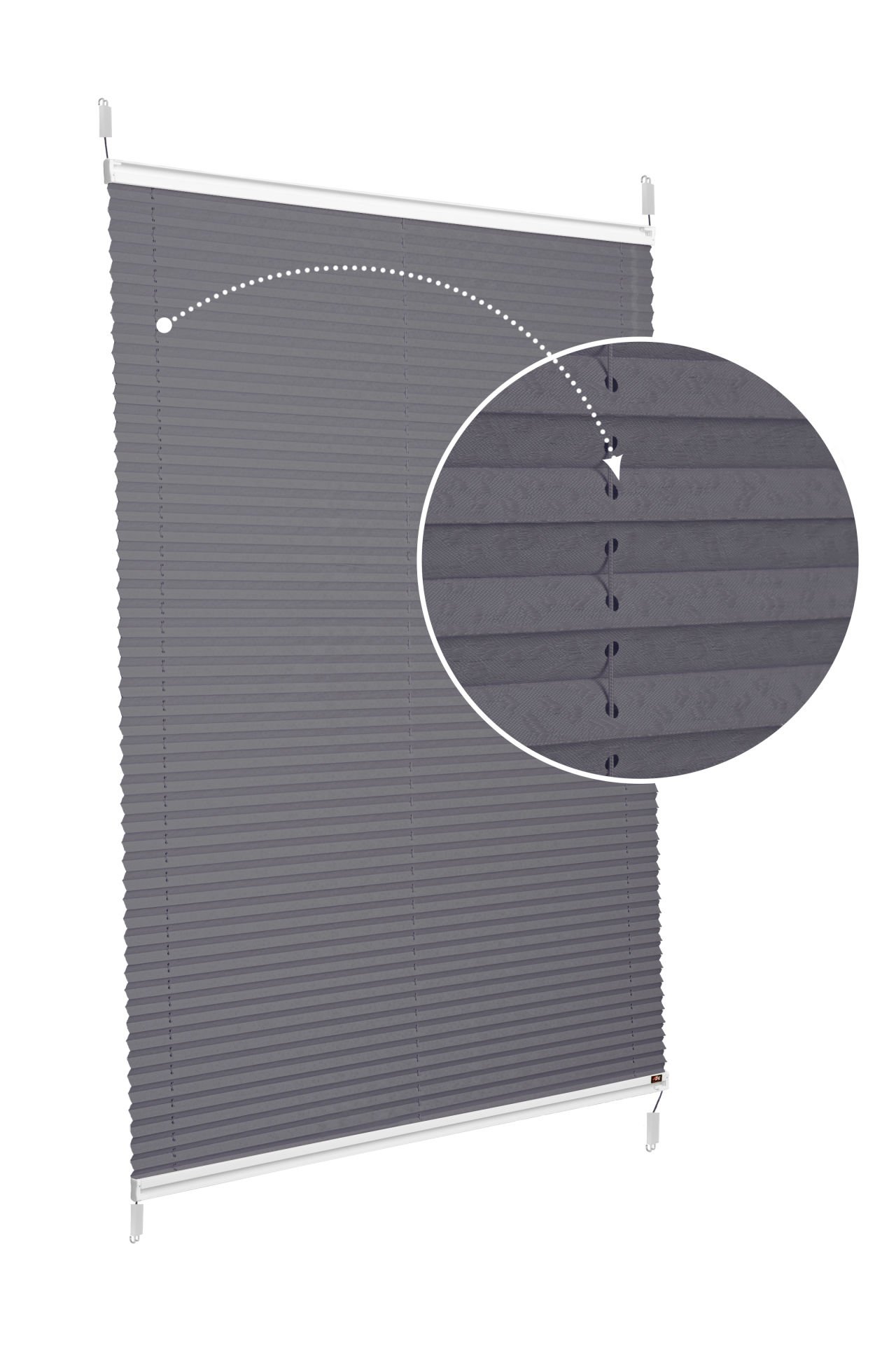 Easyfix Askılı Sistem (Desenli Kumaş) Lotus-Antresit Gri -2421 - Beyaz