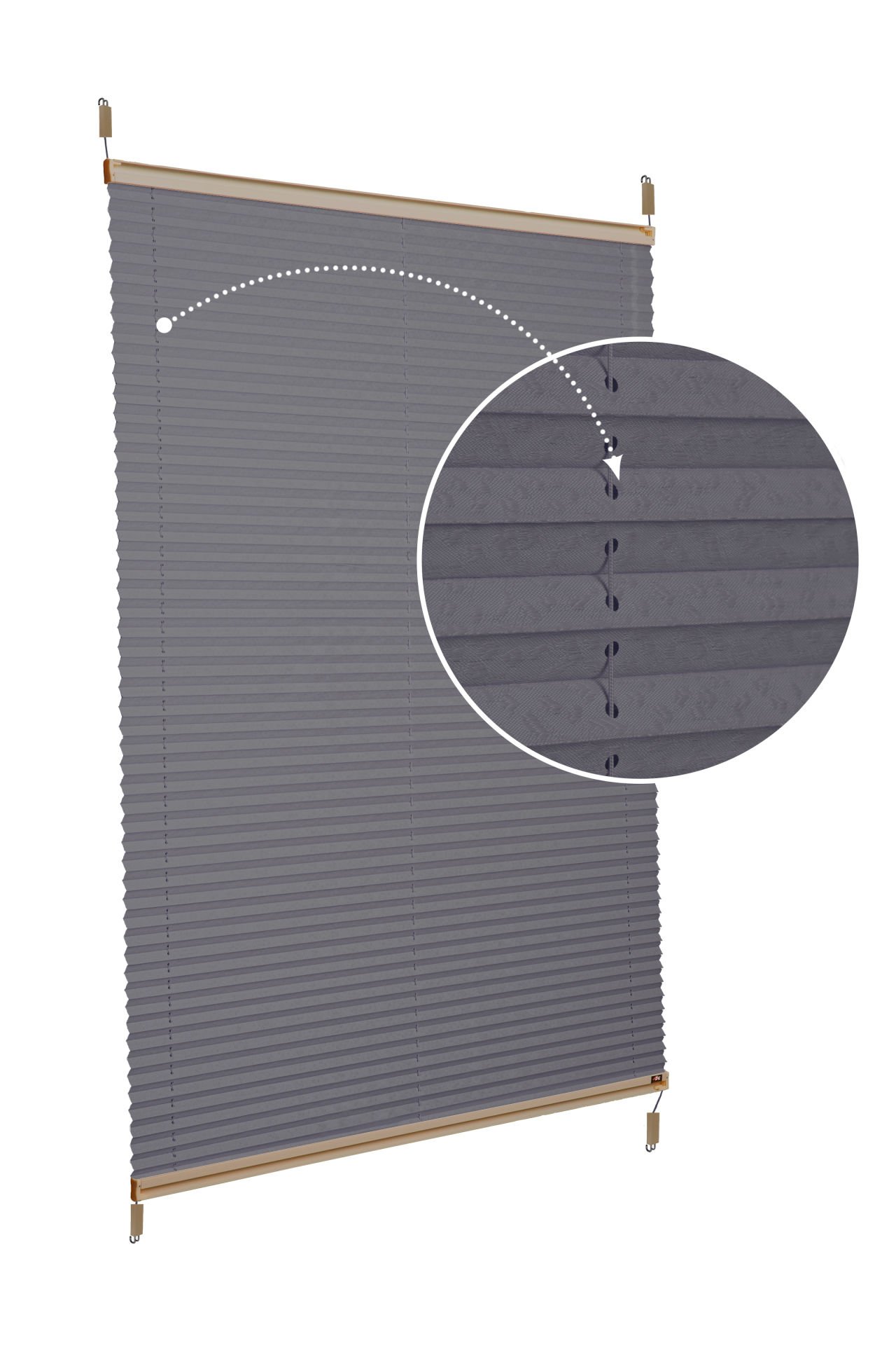 Easyfix Askılı Sistem (Desenli Kumaş) Lotus-Antresit Gri -2421 - Bronz